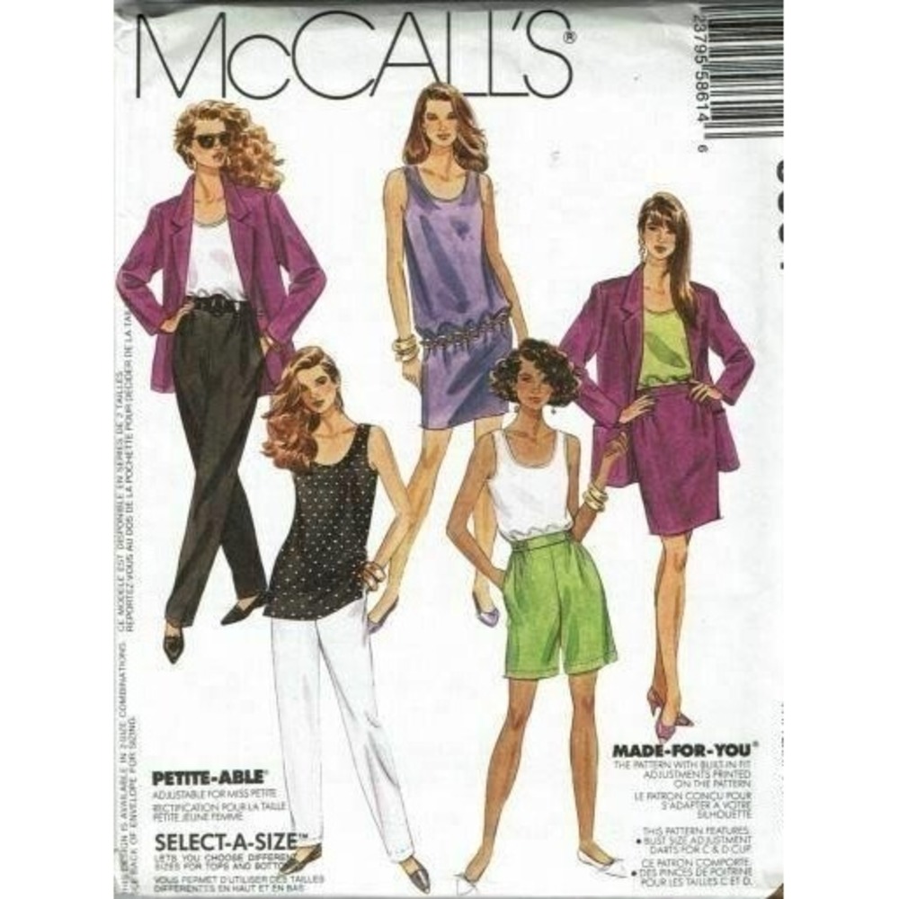 McCalls Sewing Pattern 5861 Misses Size 22-24 Jacket Dress Skirt Pants Uncut FF